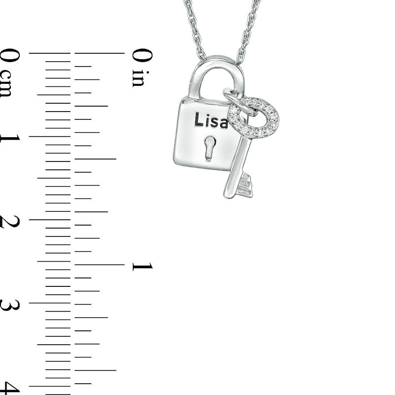 1/20 CT. T.W. Diamond Lock and Key Pendant in Sterling Silver (1 Line)