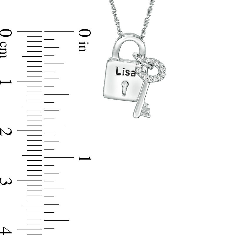 Key Necklace 1/20 ct tw Diamonds Sterling Silver