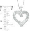 Thumbnail Image 1 of 0.45 CT. T.W. Baguette and Round Diamond Heart Pendant in 10K White Gold