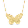 Thumbnail Image 0 of Italian Gold Diamond-Cut Butterfly Necklace in 14K Gold