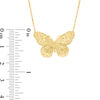 Thumbnail Image 1 of Italian Gold Diamond-Cut Butterfly Necklace in 14K Gold