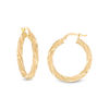 20.0mm Twist Hoop Earrings in 14K Gold