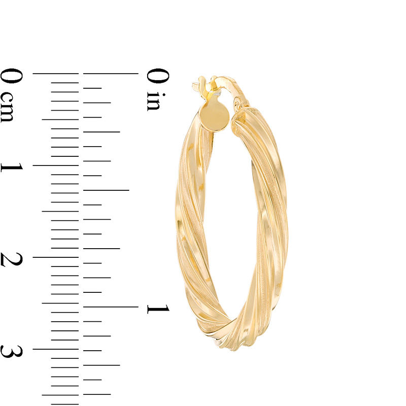 Italian Gold 20.0mm Twist Hoop Earrings in 14K Gold|Peoples Jewellers