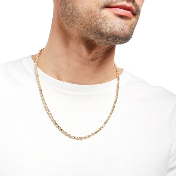 Italian Gold Men's 4.4mm Rope Chain Necklace in 14K Gold - 22"