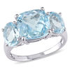 Thumbnail Image 1 of Sky Blue Topaz Three Stone Ring in Sterling Silver