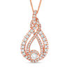 Thumbnail Image 0 of Interwoven™ 0.99 CT. T.W. Diamond Pendant in 10K Rose Gold - 19"