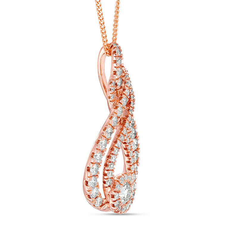 Main Image 3 of Interwoven™ 0.99 CT. T.W. Diamond Pendant in 10K Rose Gold - 19"