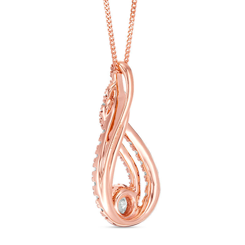 Main Image 4 of Interwoven™ 0.99 CT. T.W. Diamond Pendant in 10K Rose Gold - 19"