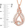 Thumbnail Image 5 of Interwoven™ 0.99 CT. T.W. Diamond Pendant in 10K Rose Gold - 19"