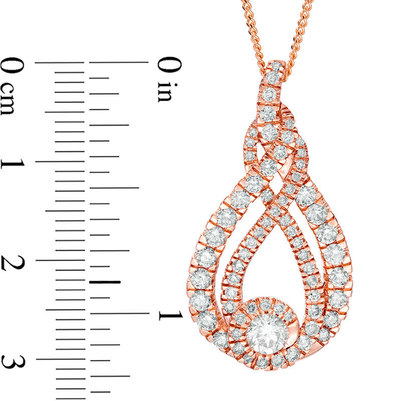 Interwoven™ 0.99 CT. T.W. Diamond Pendant in 10K Rose Gold - 19"