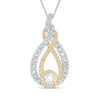 Thumbnail Image 0 of Interwoven™ 1.50 CT. T.W. Diamond Pendant in 10K Two-Tone Gold - 19"
