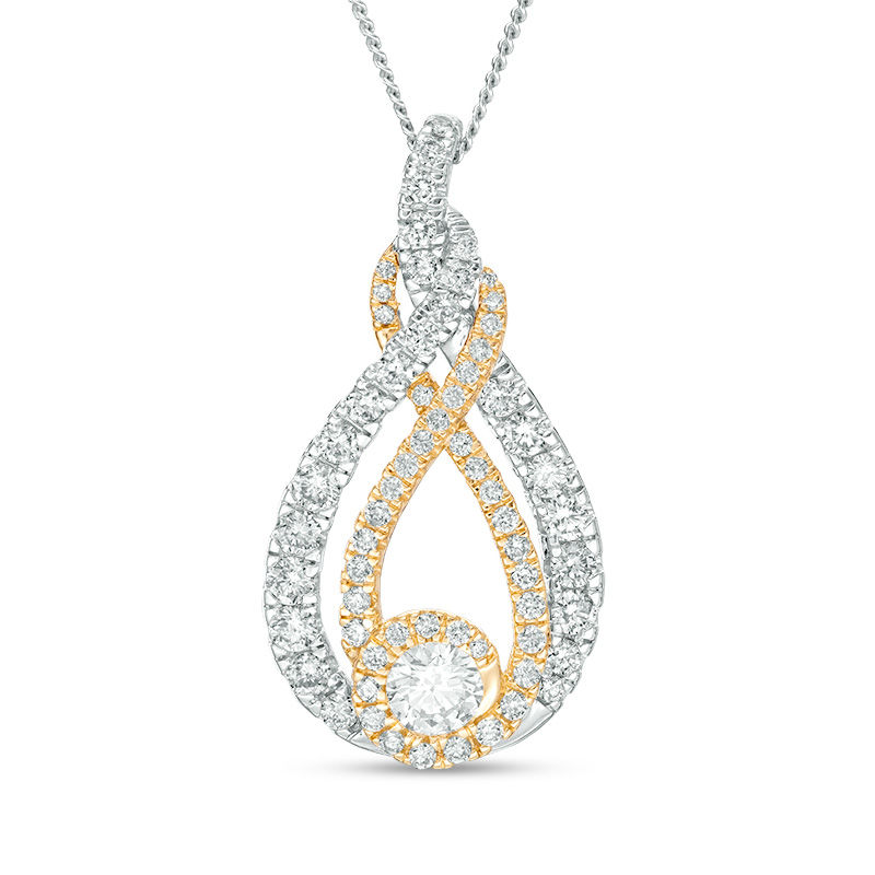 Interwoven™ 1.50 CT. T.W. Diamond Pendant in 10K Two-Tone Gold - 19"