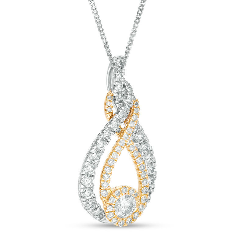 Interwoven™ 1.50 CT. T.W. Diamond Pendant in 10K Two-Tone Gold - 19"