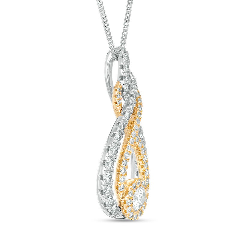 Interwoven™ 1.50 CT. T.W. Diamond Pendant in 10K Two-Tone Gold - 19"