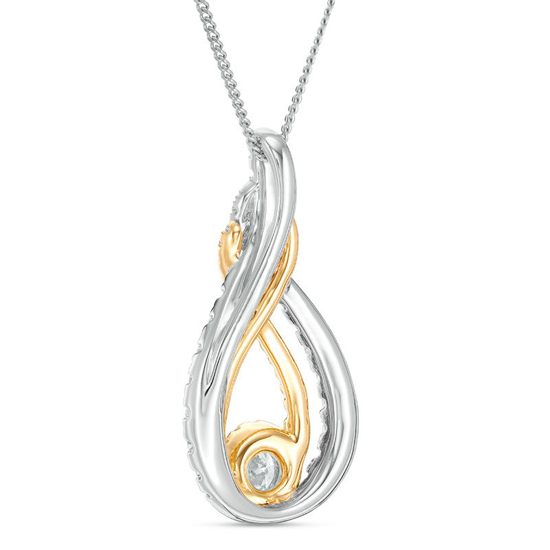 Interwoven™ 1.50 CT. T.W. Diamond Pendant in 10K Two-Tone Gold - 19"