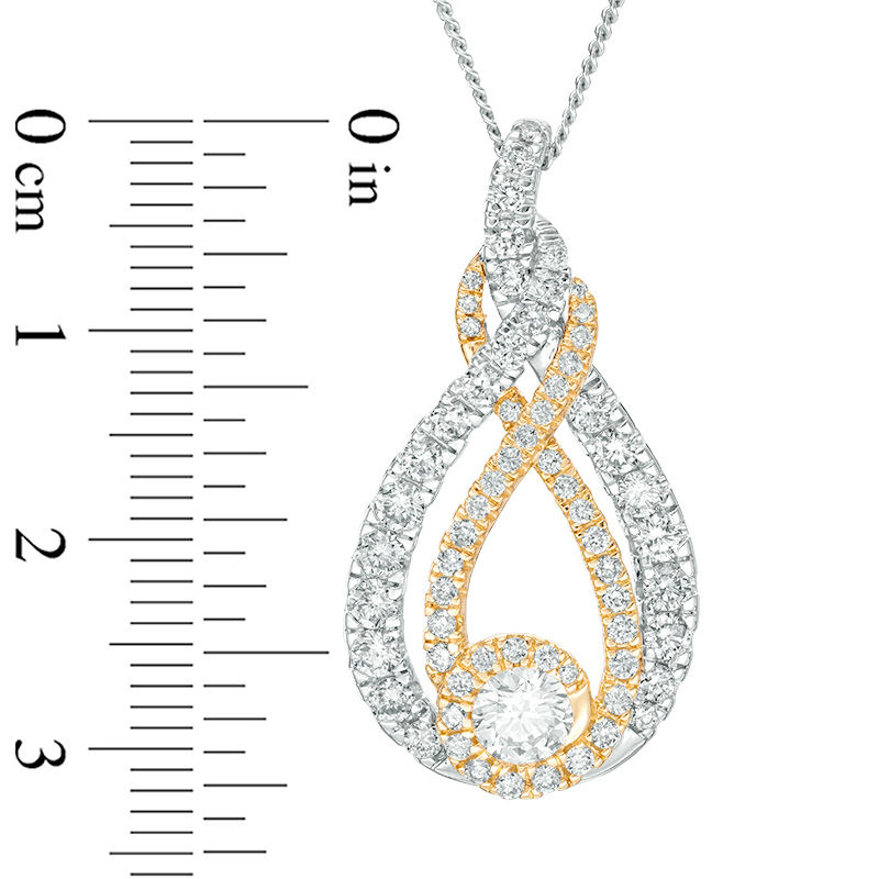 Interwoven™ 1.50 CT. T.W. Diamond Pendant in 10K Two-Tone Gold - 19"