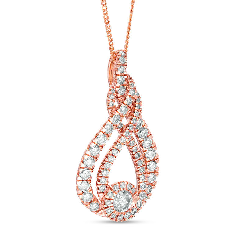 Interwoven™ 1.50 CT. T.W. Diamond Pendant in 10K Rose Gold - 19"