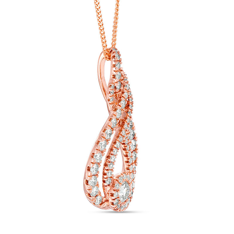 Interwoven™ 1.50 CT. T.W. Diamond Pendant in 10K Rose Gold - 19"