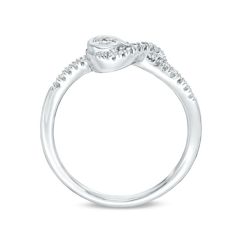 Main Image 2 of Interwoven™ 0.10 CT. T.W. Diamond Promise Ring in Sterling Silver - Size 7