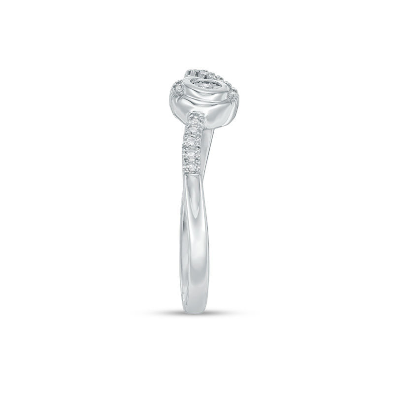 Main Image 3 of Interwoven™ 0.10 CT. T.W. Diamond Promise Ring in Sterling Silver - Size 7