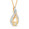 Thumbnail Image 2 of Interwoven™ 0.19 CT. T.W. Diamond Pendant in 10K Gold - 19&quot;
