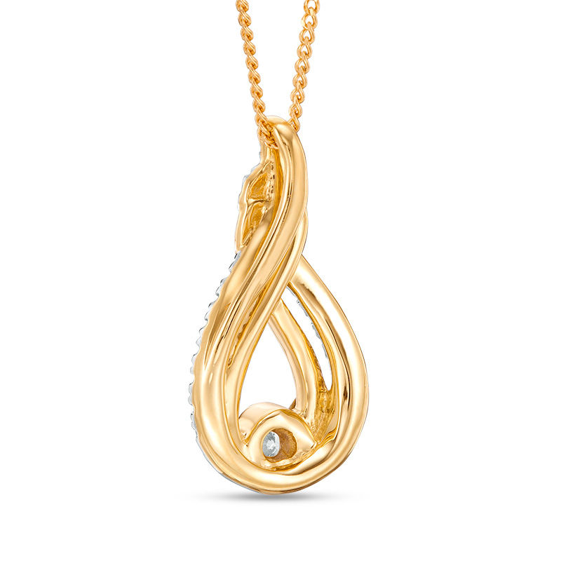Main Image 4 of Interwoven™ 0.19 CT. T.W. Diamond Pendant in 10K Gold - 19&quot;