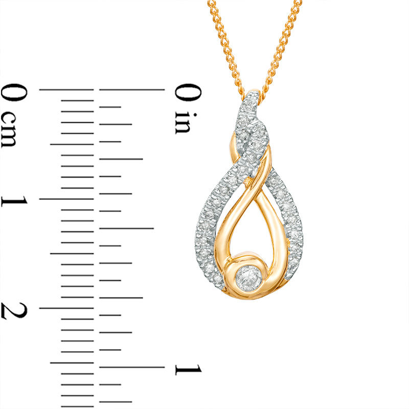 Main Image 5 of Interwoven™ 0.19 CT. T.W. Diamond Pendant in 10K Gold - 19&quot;
