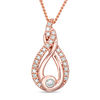 Thumbnail Image 0 of Interwoven™ 0.19 CT. T.W. Diamond Pendant in 10K Rose Gold - 19"