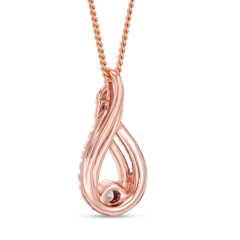 Main Image 4 of Interwoven™ 0.19 CT. T.W. Diamond Pendant in 10K Rose Gold - 19"