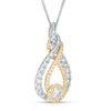 Thumbnail Image 2 of Interwoven™ 0.99 CT. T.W. Diamond Pendant in 10K Two-Tone Gold - 19"