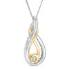 Thumbnail Image 4 of Interwoven™ 0.99 CT. T.W. Diamond Pendant in 10K Two-Tone Gold - 19"