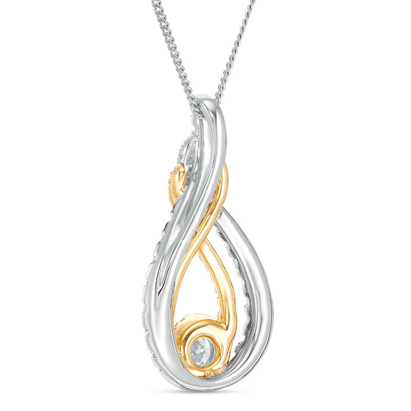 Main Image 4 of Interwoven™ 0.99 CT. T.W. Diamond Pendant in 10K Two-Tone Gold - 19"