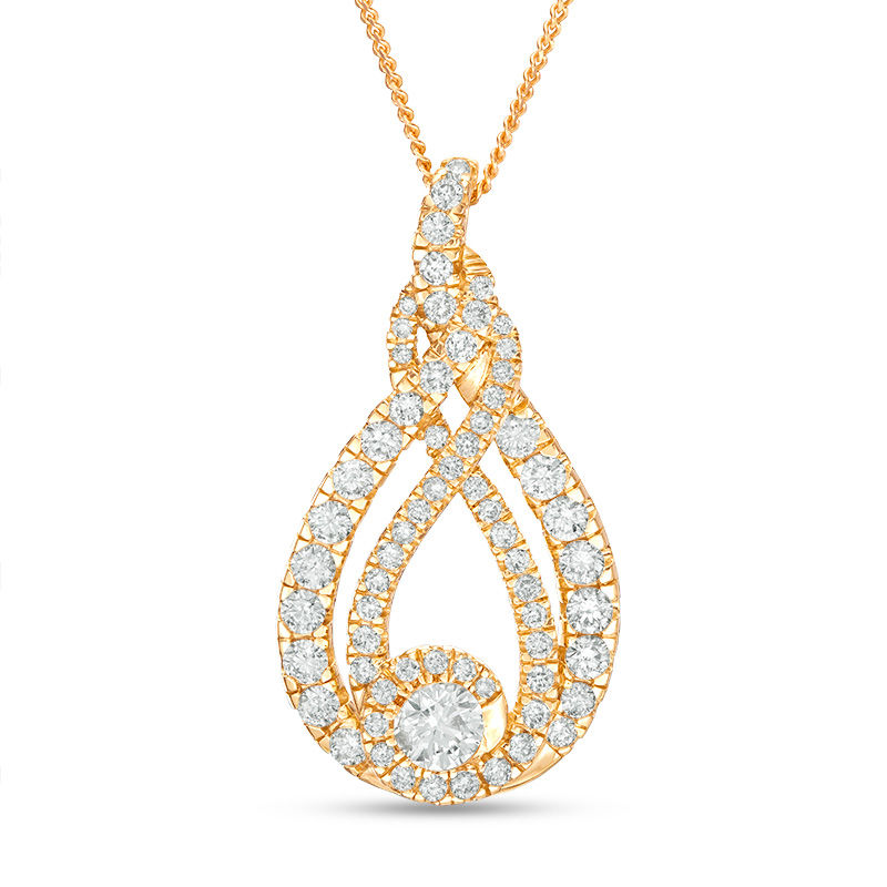 Interwoven™ 1.50 CT. T.W. Diamond Pendant in 10K Gold - 19"