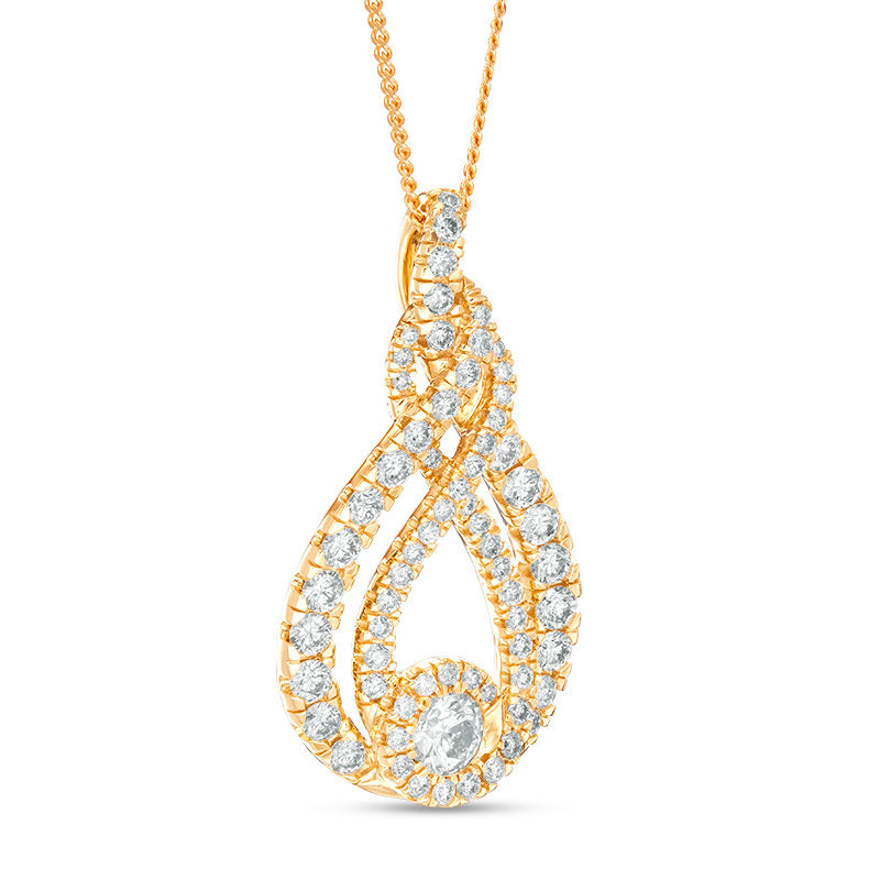 Interwoven™ 1.50 CT. T.W. Diamond Pendant in 10K Gold - 19"