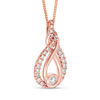 Thumbnail Image 2 of Interwoven™ 0.45 CT. T.W. Diamond Pendant in 10K Rose Gold - 19"