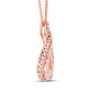 Thumbnail Image 2 of Interwoven™ 0.45 CT. T.W. Diamond Pendant in 10K Rose Gold - 19"