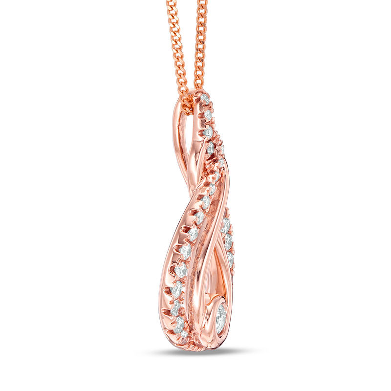 Interwoven™ 0.45 CT. T.W. Diamond Pendant in 10K Rose Gold - 19"