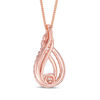 Thumbnail Image 3 of Interwoven™ 0.45 CT. T.W. Diamond Pendant in 10K Rose Gold - 19"