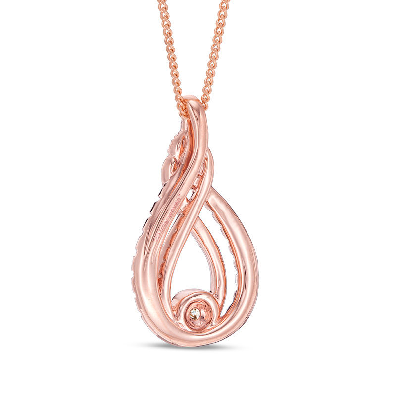 Main Image 4 of Interwoven™ 0.45 CT. T.W. Diamond Pendant in 10K Rose Gold - 19"