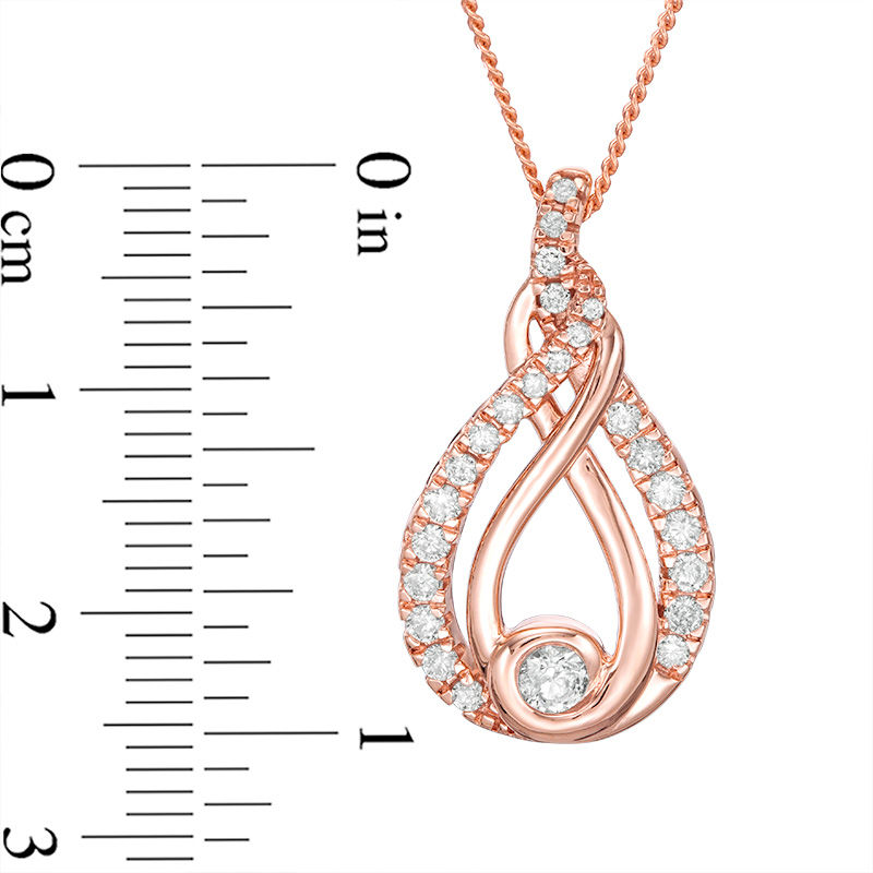 Main Image 5 of Interwoven™ 0.45 CT. T.W. Diamond Pendant in 10K Rose Gold - 19"