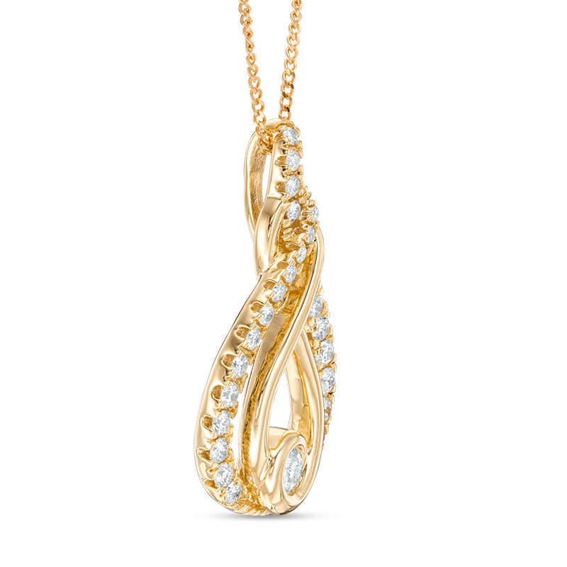 Interwoven™ 0.45 CT. T.W. Diamond Pendant in 10K Gold - 19"