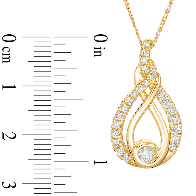 Interwoven™ 0.45 CT. T.W. Diamond Pendant in 10K Gold - 19"