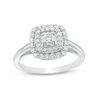 Thumbnail Image 1 of 0.50 CT. T.W. Diamond Cushion Double Frame Engagement Ring in 10K White Gold