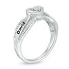 Thumbnail Image 1 of Couple's 1/8 CT. T.W. Diamond Heart Frame Promise Ring in Sterling Silver (2 Names)