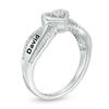 Thumbnail Image 2 of Couple's 1/8 CT. T.W. Diamond Heart Frame Promise Ring in Sterling Silver (2 Names)