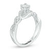Thumbnail Image 1 of 1/3 CT. T.W. Diamond Twist Shank Promise Ring in Sterling Silver (1 Line)