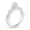 Thumbnail Image 2 of 1/3 CT. T.W. Diamond Twist Shank Promise Ring in Sterling Silver (1 Line)