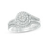 Thumbnail Image 0 of 0.45 CT. T.W. Composite Diamond Frame Bypass Bridal Set in 10K White Gold
