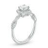 Thumbnail Image 1 of 0.69 CT. T.W. Diamond Cushion Frame Twist Engagement Ring in 10K White Gold