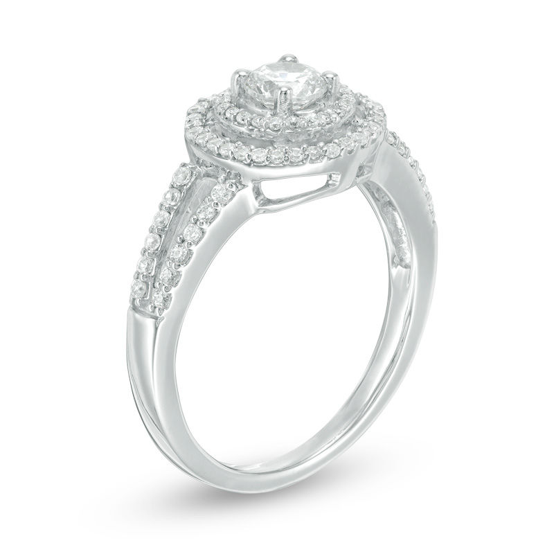0.69 CT. T.W. Diamond Double Frame Engagement Ring in 10K White Gold